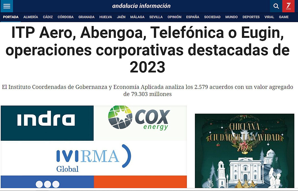 ITP Aero, Abengoa, Telefnica o Eugin, operaciones corporativas destacadas de 2023